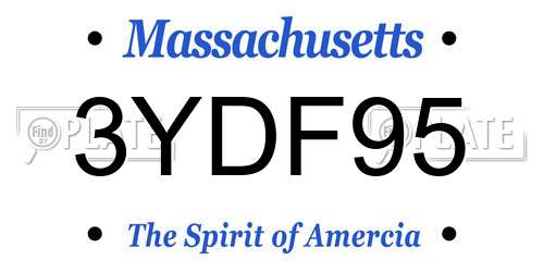 3YDF95 Massachusetts License Plate