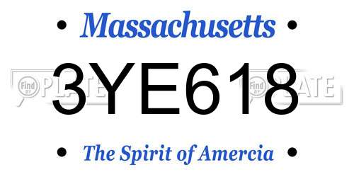 3YE618 Massachusetts License Plate