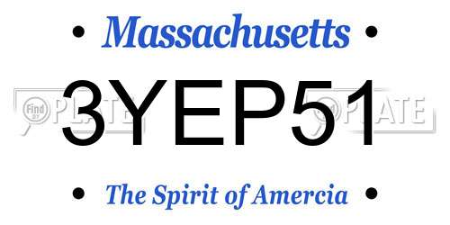 3YEP51 Massachusetts License Plate