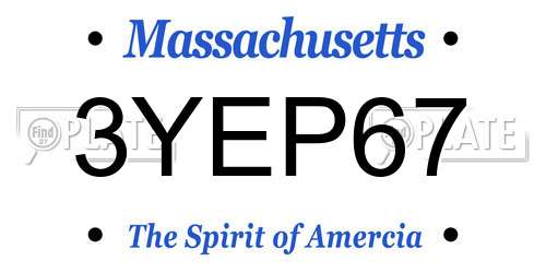 3YEP67 Massachusetts License Plate
