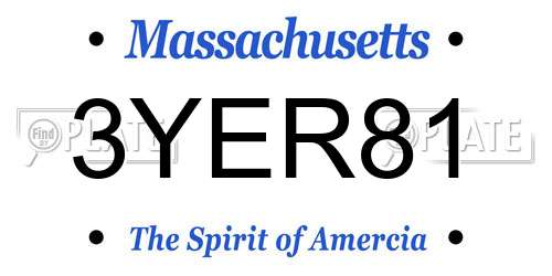 3YER81 Massachusetts License Plate