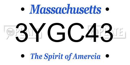 3YGC43 Massachusetts License Plate