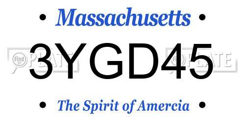 3YGD45 Massachusetts License Plate