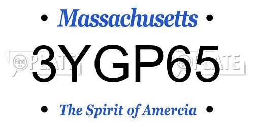 3YGP65 Massachusetts License Plate