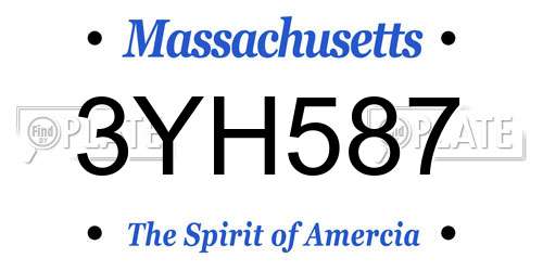 3YH587 Massachusetts License Plate