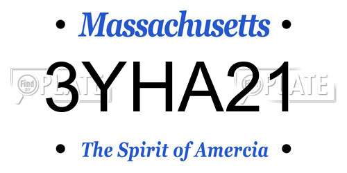 3YHA21 Massachusetts License Plate