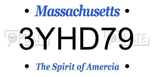 3YHD79 Massachusetts License Plate