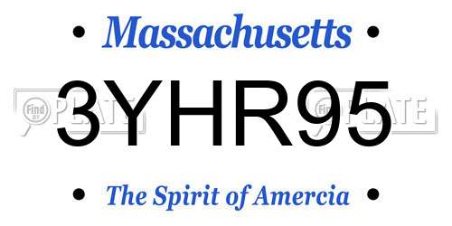 3YHR95 Massachusetts License Plate