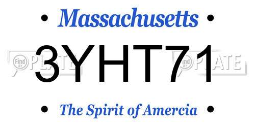 3YHT71 Massachusetts License Plate