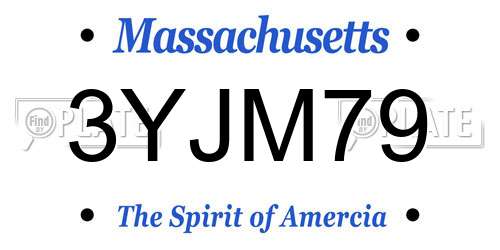 3YJM79 Massachusetts License Plate