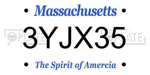 3YJX35 Massachusetts License Plate