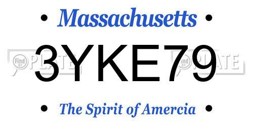 3YKE79 Massachusetts License Plate
