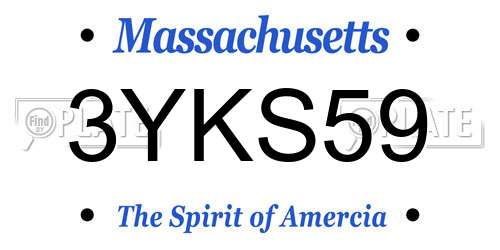 3YKS59 Massachusetts License Plate
