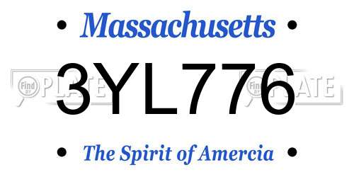 3YL776 Massachusetts License Plate