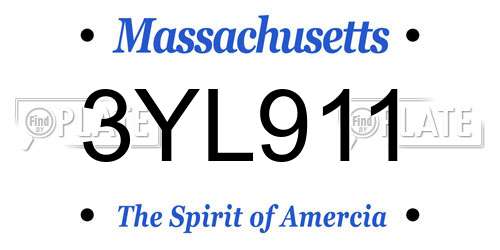3YL911 Massachusetts License Plate