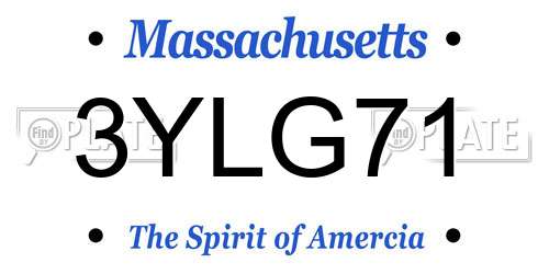 3YLG71 Massachusetts License Plate