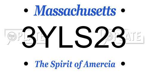 3YLS23 Massachusetts License Plate