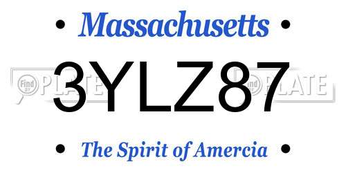 3YLZ87 Massachusetts License Plate