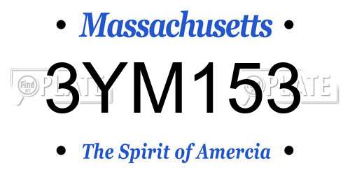 3YM153 Massachusetts License Plate
