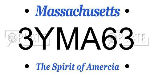 3YMA63 Massachusetts License Plate