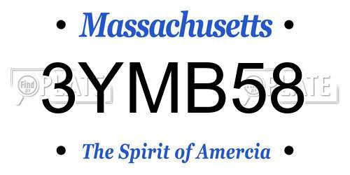 3YMB58 Massachusetts License Plate