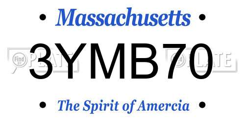 3YMB70 Massachusetts License Plate