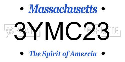 3YMC23 Massachusetts License Plate