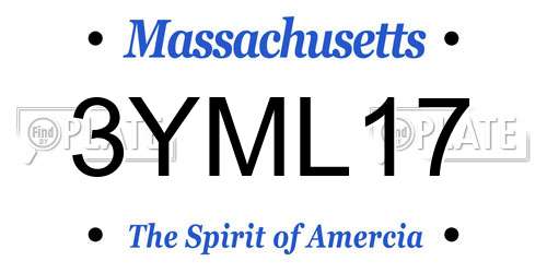 3YML17 Massachusetts License Plate