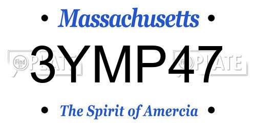 3YMP47 Massachusetts License Plate
