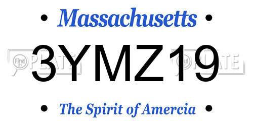 3YMZ19 Massachusetts License Plate