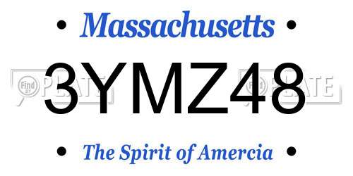 3YMZ48 Massachusetts License Plate