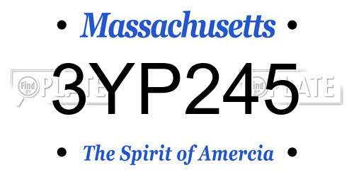 3YP245 Massachusetts License Plate