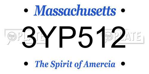 3YP512 Massachusetts License Plate