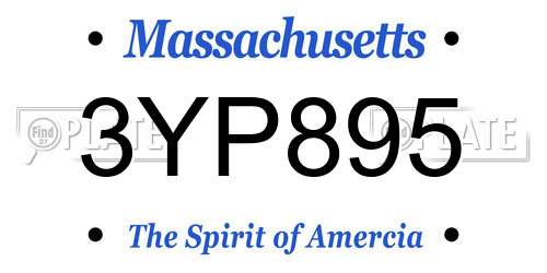 3YP895 Massachusetts License Plate