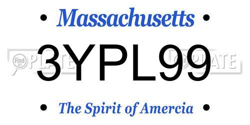 3YPL99 Massachusetts License Plate