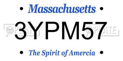 3YPM57 Massachusetts License Plate