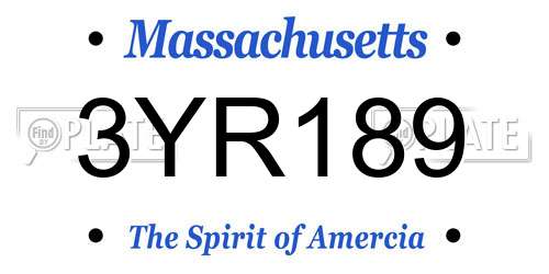 3YR189 Massachusetts License Plate