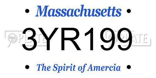 3YR199 Massachusetts License Plate
