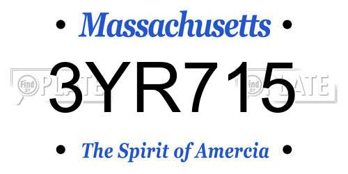 3YR715 Massachusetts License Plate