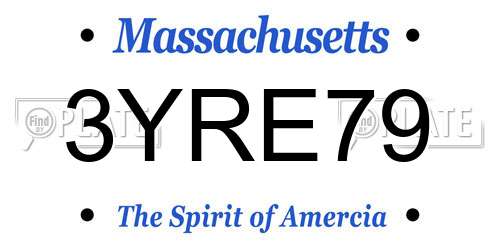 3YRE79 Massachusetts License Plate