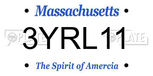 3YRL11 Massachusetts License Plate