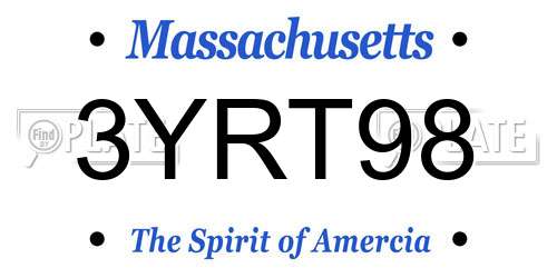 3YRT98 Massachusetts License Plate