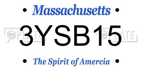 3YSB15 Massachusetts License Plate