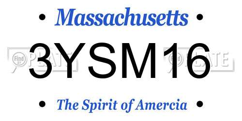 3YSM16 Massachusetts License Plate