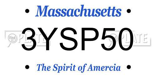 3YSP50 Massachusetts License Plate