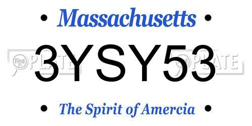 3YSY53 Massachusetts License Plate