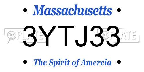 3YTJ33 Massachusetts License Plate