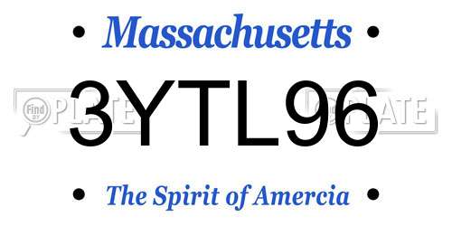 3YTL96 Massachusetts License Plate