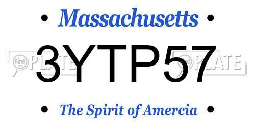 3YTP57 Massachusetts License Plate