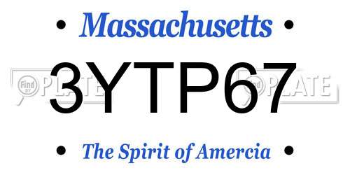 3YTP67 Massachusetts License Plate